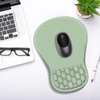 YIWEI Ergonomic Mouse Pad with Wrist Rest - Comfortable Office Mousepad with Memory Foam Wrist Support for Carpal Tunnel Relief, Mouse Pads with Non-Slip Base for Gaming and Home (Green)