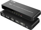 DisplayPort Splitter for 4 Monitors, Three DP with HDMI Adapter 8K@60Hz Extended Display 1 in 4 Out DisplayPort MST Hub for Multiple Monitor, Compatible with Computer, Graphic Card, PC