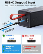 90000mAh High Capacity Power Bank, 30W Fast Charging Portable Charger PD&QC 3.0, 5 Output 2 Input Large Powerbank with LED Display USB C Battery Pack Charger Portable for Outdoor Camping Travel