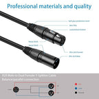 5 Pack XLR Splitter Cable,1 Female to 2 Male, 1.5FT Stereo Mic to L&R Audio Y-Splitter Cable