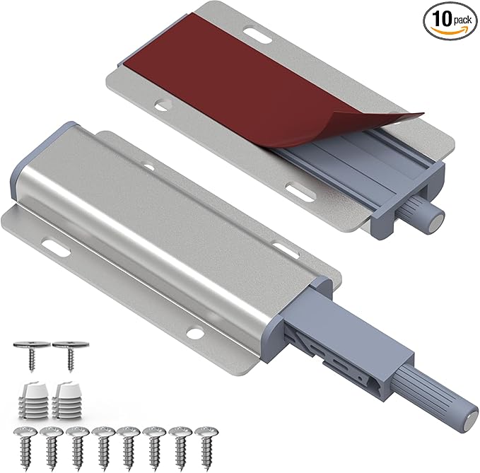 Magnetic Push to Open Door Latch 10 Pack Push Latch Push to Open Cabinet Hardware Magnetic Touch Latch for Closet Kitchen Doors Cabinets Drawers Wardrobes