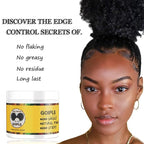 Goiple Edge Control Wax for Women Strong Hold Non-greasy Edge Smoother Pink 1Pack and Yellow 1Pack 4oz with Brush 2Pcs and Scarf