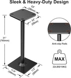 ELIVED Universal Speaker Stand Pair, 31 Inch Height Bookshelf Speaker Stands for Satellite Speaker Large Speaker Up to 22 lbs, Surround Sound Speaker Stand with Cable Management, Black, YD5022