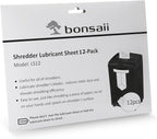 Bonsaii Paper Shredder Lubricant Sheets,12-Pack (8.4 x 5.9 inch/Piece)