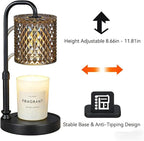 Dimmable Candle Warmer Lamp with Timer & Remote Control – Modern Desk Lamp for Bedroom, Home Decor, Gift for Mom or Women, Housewarming Present – Wax Melt Warmer with Crystal Shade