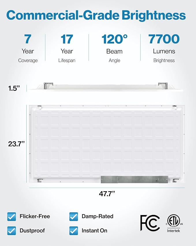 Sunco 24 Pack 2x4 LED Flat Panel Light Drop Ceiling Office Fixture, 7700 LM, Selectable Features, 40W/50W/60W, 4000K/5000K/6000K, Dimmable (0-10V), Dustproof ETL