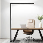 STERREN 77" LED Floor Lamp, 7350LM Dimmable Eye-Care Standing Piano Lamp, 70W Modern Tall Reading Light Bright Lighting for Office Living Room Bedroom, 4000K Natural Daylight - Black