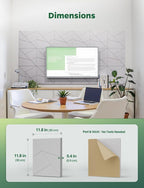 Topnaca 18 Pack Acoustic Wall Panels Sound Absorbing for Recording Studio Acoustical Treatments, White Cut-line Decorative Peel and Stick Sound Reducing Art Ceiling Tiles for Home Office Podcast Room