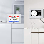 MRCHYDZ 7 Inch Clock with Day and Date for Elderly Large Display Digital Clocks 12 Alarm 3 Display Modes Large Font Alzheimer's Clock Alarm Clocks for Seniors Auto DST White