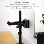 HumanCentric Mounting Bracket Compatible with Intel NUC, VESA Monitor Arm Extension Plate for NUC Mini PC Computer, 75x75mm and 100x100mm Patterns, Does not fit Hades and Skull Canyon NUC