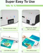 Buyounger Laminator Machine, A3 Laminator Machine with 30 Laminating Sheets, 13 Inch Laminating Machine with Built-in Paper Cutter & Corner Rounder, Thermal and Cold 11X17 for Home School Office
