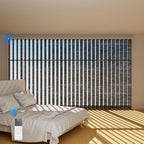 Blindify Motorized Vertical Blinds, Light Filtering Sliding Door Shades Vertical Shades Remote Control Customize, Jacquard Dark Grey