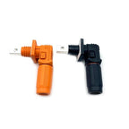 200A Battery Energy Storage Connector, 50mm² High Current Connectors IP67 Waterproof Copper Brand Thread Wiring Power Adapter Quick Plug Terminal Right Angle Plug and Socket (1500V Black+Orange)