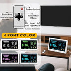FEYBYLA 2025 New Digital Clock with Temperature/Humidity & Weather Forecast, Auto Time Sync Large Display, Custom Alarms & Medication Reminders, Ideal for Elderly (White, 10.1inch)