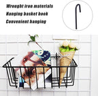 Gddochn 3 Pack Grid Panel Hanging Wire Basket, Storage and Display Basket for Wall, Kitchen, Home Decor Supplies, Potted Plants, Black