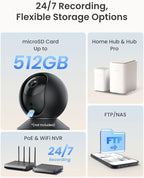 REOLINK E1 Pro(Black) 3K PT Wi-Fi Indoor Camera for Baby & Pet Monitoring, Auto Tracking, 5MP Night Vision Enhanced by F1.6 Aperture, Person/Pet/Baby Crying Detection, 2.4/5GHz Wi-Fi, Two-Way Audio