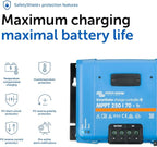 Victron Energy SmartSolar MPPT Tr Solar Charge Controller (Bluetooth) - Charge Controllers for Solar Panels - 250V, 70 amp, 12/24/36/48-Volt