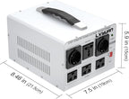 LVYUAN Heavy Duty 5000W Watt Voltage Transformer Converter Step Up/Down Converter 110/120 Volt - 220/240 Volt with 3 US,2 European,1 Universal Outlets and CE Certified,Circuit Break Protection