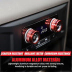 Air Conditioner Switch Control Button Knob Cover Compatible with 2024-2025 Hummer EV Accessories Rear Climate Control Knob Covers, Aluminum Alloy AC Decal Trim Rings Interior 2Pcs (Red)