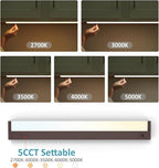 Leetdud Under Cabinet Lighting Plug in or Hardwired Built-in Dimmer, 40 Inch 20W, 5CCT 2700/3000/3500/4000/5000K, Linkable Counter Lights for Kitchen, ETL Dimmable LED Light Fixture, Bronze