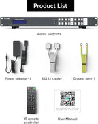 MT-VIKI 4x4 8K UHD HDMI 2.1 Matrix Switcher with Audio De-embedder, 8K@60Hz and 4K@120Hz, EDID, RS232, LAN Port, APP (4 in 4 Out)