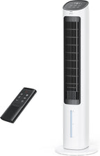 DREO Cooling Fans That Blow Cold Air, 40" Evaporative Air Cooler, 2023 Upgrade Tower Fan for Bedroom with 80° Oscillating, Ice Packs, Remote Control, 3 Modes 4-Speed Quiet Floor Fan Home/Office