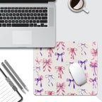 Coquette Girlie Pastel Bows Square Mouse pad, Texture, Waterproof, Anti Slip Rubber Base, Computer Mouse pad, Laptop Mouse pad