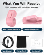 DATAFY [Case-Friendly] Remote Control Page Turner Ring for Kindle Paperwhite Oasis Scribe Kobo eReaders, Camera Camcorder Remote Controls, Page Turner Clicker for iPhone ipad Tablets with Storage Bag