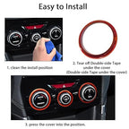 Auovo AC Climate Control Knob Outer Ring Covers Accessories for Forester 2019-2024 Crosstrek 2018-2023 Impreza 2017-2023 Interior for Car Air Condition Switch Control Trim (Red Orange)