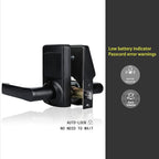 Keypad Door Lock with Handle, Digital Door Lock with Keypad Set,Keyless Entry Door Locks with Handle-IC Card and Anti-peep Password- Easy Installation for Home, Hotel-Matte Black-2PACK Set