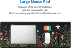 CANFLASHION Desk Pad,Office Desk Mat 31.5"×11.8" Large Gaming Mouse Pad,Durable Extended Computer Mouse Pad,Waterproof Thick Big Mouse Pads with Non-Slip Rubber Base Office Home Colorful Flowers