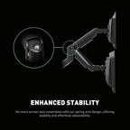 MSI MAG MT201D - Premium Heavy Duty Dual Monitor Stand Arms, 17-45" Support, VESA Compatible, Adjustable Spring Mount, 44 lbs per Screen, Clamp & Grommet, Quick Release Plate - Black