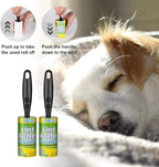 COMMEMA Lint Rollers for Pet Hair Extra Sticky, Pet Hair Remover Set Brush for Dog & Cat Hair Removal, Clothes, Furniture, 2 Handles with 4 Refills, 240 Total Sheets