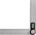 GemRed 82305 Digital Angle Finder GemRed Protractor Stainless steel 7inch 200mm (Black Button)