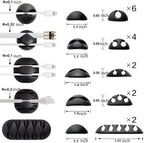 OHill 16-Pack Black Cord Organizer - Adhesive Cable Clips Holder for Desk, Wall, Car - Wire Management Clips for iPhone Charger, USB, Computer Cables -Cord Keepers with Strong Sticky Backing