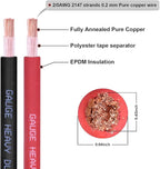 Shirbly 2/0 Gauge Battery Cable, 5FT Red + 5FT Black 2/0 AWG Pure Copper Wire Welding Cable, for Automotive, Battery, Solar and Generator, Standard USA OFC Wire