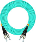 Jeirdus 20Meters 65ft ST to ST Duplex 50/125 10G OM3 Multi-Mode Fiber Optic Cable Jumper Optical Patch Cord ST-ST