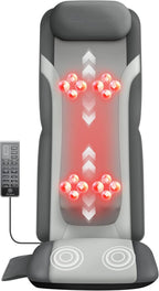 Snailax Gifts for Men Women Chair Back Massager for Full Back Pain Relief Deep Tissue, Vibration Heated Seat Cushion Long Track Dual 3D Shiatsu Rollers, 3 Height Settings Foldable Massage Chair Pad