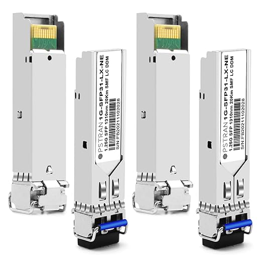 OPSTRAN 1000BASE-LX/LH SFP Optical Transceiver Module Compatible with Netgear AGM732F 1G SFP 1310nm 10km/20km DDM Duplex LC SMF 4 Pack