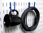 Wall Control Pegboard Accessory U-Shaped Slotted Metal Hook Blue (Pack of 2)