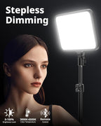 UBeesize 2 Pack LED Video Light Kit, Photography Lighting, 13" Studio Lights with 65" Tripod Stand and Phone Holders, Podcast Lighting for Video Recording,Tiktok,YouTube