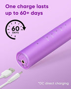 MySmile DY156 Electric Toothbrush for Adults, Rechargeable Sonic Battery Toothbrush Portable with 3 Brush Heads, 2 Mins 5 Modes Smart Timer, 45000VPM, One Charge for 60 Days - Purple