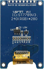 1.69 Inch 1.69" Color TFT Display Module HD IPS LCD LED Screen 240X280 SPI Interface ST7789 Controller for Arduino