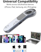 GUVOHUT Air Mouse for PC/iOS/Android with Touchpad Bluetooth 2.4G Remote Control for PowerPoint/Keynote/Tiktok/Camera/Kindle App Rechargeable Wireless Presentation for PPT Pointer (Silver)