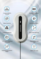 KADSKAN Window Cleaning Robot, Automatic Window Cleaner with Water Spray for Windows/Tiles/Class Door, Inside/Outside, 5600Pa Suction Power, 3.0 Path Planning, Remote Control