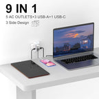 3-Sided Outlet Extender with Night Light - QINLIANF Multi Plug Outlet with 5 Outlets and 4 USB Ports(1 USB-C), USB Wall Charger for Home, Office, Travel, ETL Listed, White