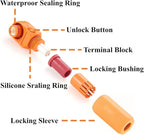 1 Set Battery Energy Storage Connector 150A 35mm² High Current HV Connectors Quick Plug Terminal Right Angle Plug and Socket IP67 Waterproof Power Adapter (Orange, 150A)