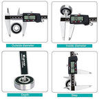 Kynup Micrometer Caliper Tool, 12Inch Digital Caliper, Vernier Caliper with Stainless Steel, Large LCD Screen, Auto - Off Feature, Inch Metric Fraction Conversion