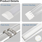 colmeguna 1 Packs 4FT LED Batten Light, Ultra-Thin Ceiling Surface Mounted Light, 40W, 4000K, IP20, LED Ceiling Lamp for Garage, Shop, Hallway, Office, Market, ver.2