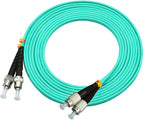 Jeirdus 1Meter 3ft FC to ST Duplex 50/125 10G OM3 Multi-Mode Fiber Optic Cable Jumper Optical Patch Cord FC-ST